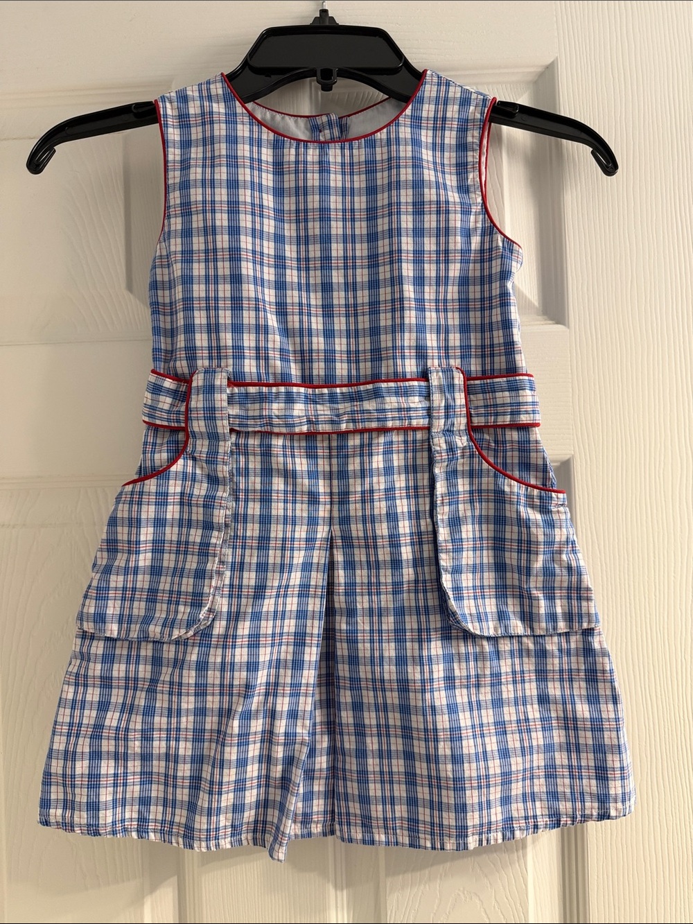 Vintage Strasburg girls plaid dress